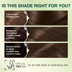 Garnier application on dry hair demonstrating even coverage and simple at‑home process