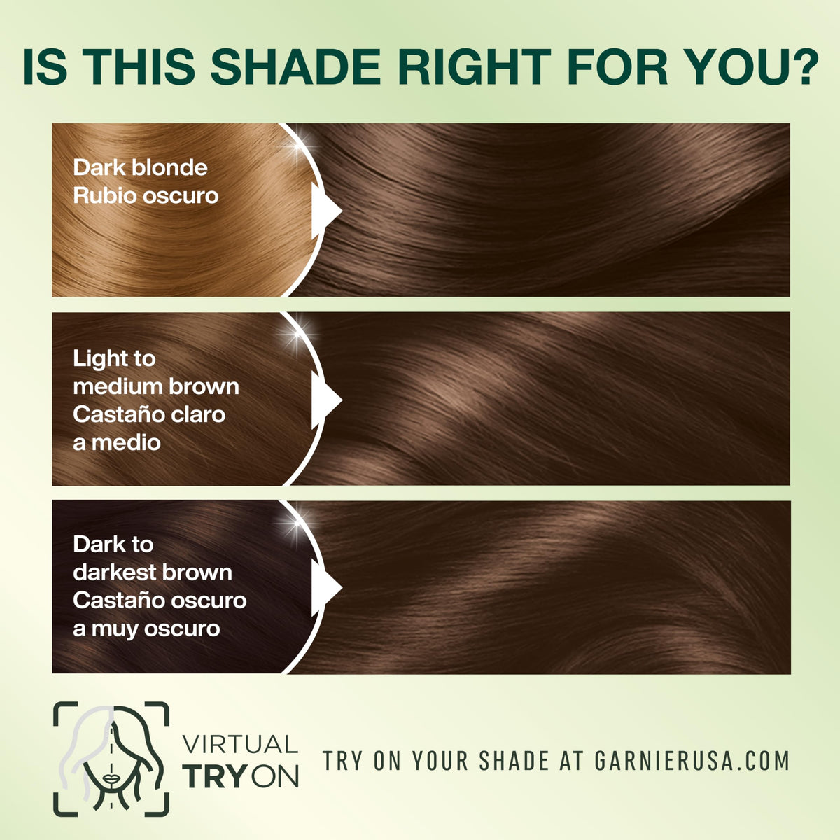 Garnier applied to roots on model to show reliable gray coverage benefit