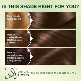 Garnier applied to roots on model to show reliable gray coverage benefit