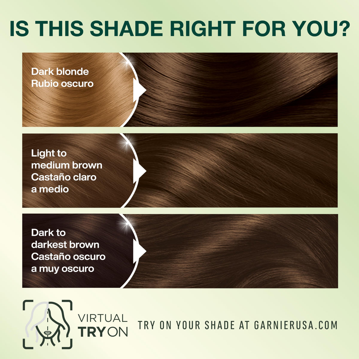 Garnier Nutrisse finished truffle shade hair with visible shine