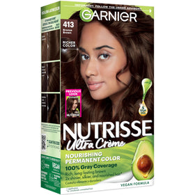Garnier Nutrisse front box showing product name and shade for clear shelf recognition