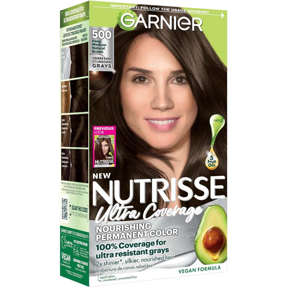 Garnier Nutrisse front box showing shade and benefits for informed choice