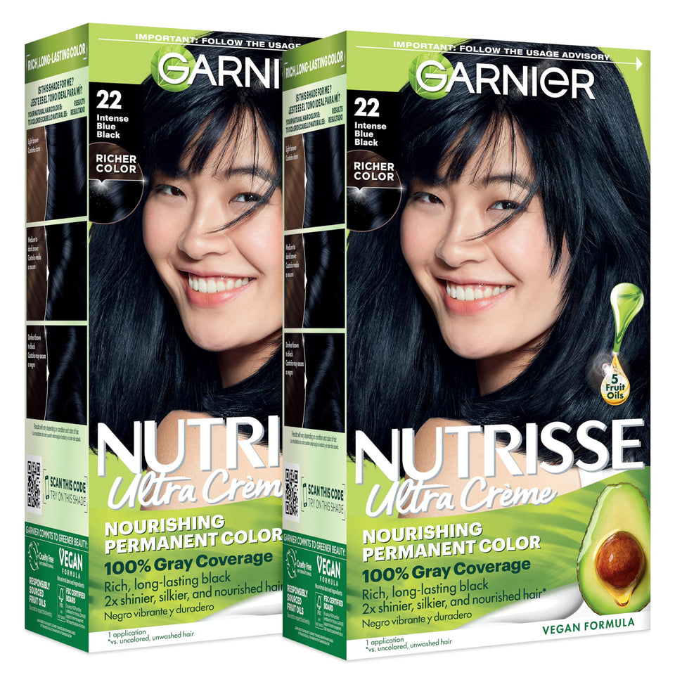 Garnier Nutrisse front box showing shade and benefits for easy selection