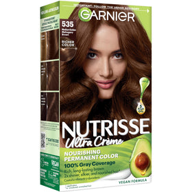 Garnier Nutrisse front box showing shade and benefits for confident color