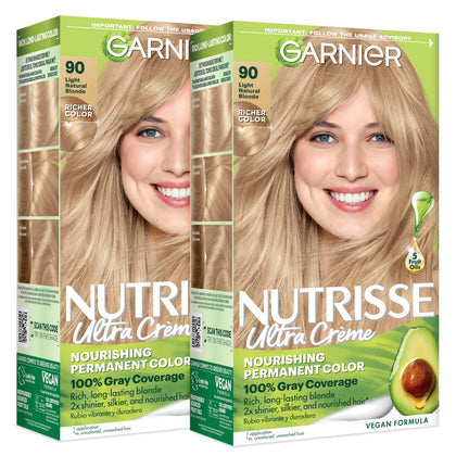 garnier Nutrisse front box showing shade and claims, clear buying info