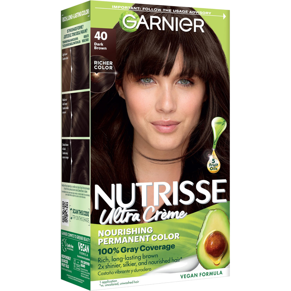 Garnier Nutrisse front packaging showing shade and benefits