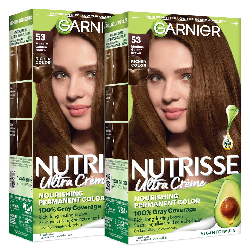 Garnier Nutrisse front packaging showing shade 53 and benefits