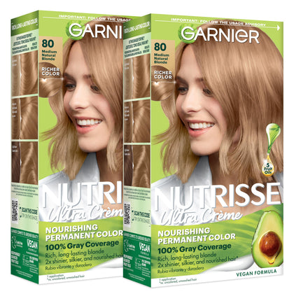 Garnier front packaging showing product and shade, clear result preview