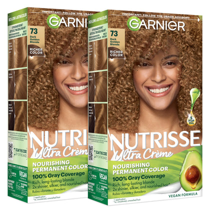 Garnier Nutrisse front packaging showing shade and benefits for informed choice