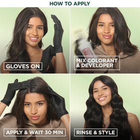 Styling shot after Garnier color, salon‑like shine and natural tone