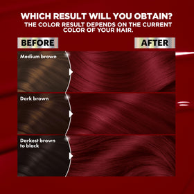 Garnier Nutrisse colorant tube and developer bottle ready to mix for easy at-home use