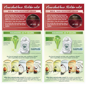 Garnier Nutrisse product label and ingredient list highlighting vegan, cruelty-free benefit