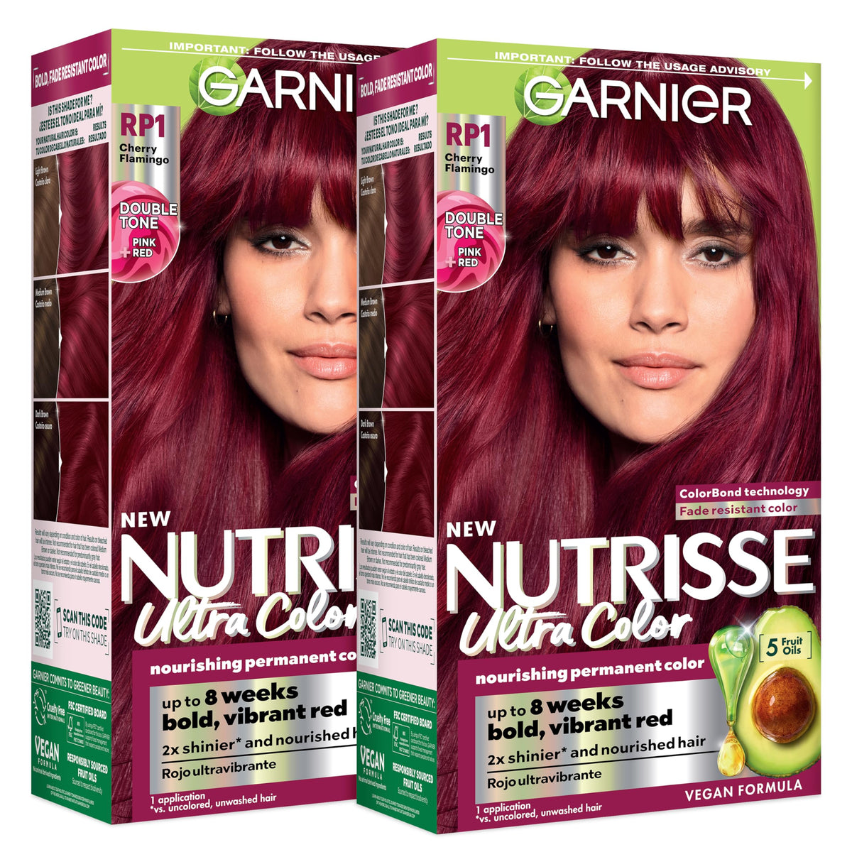 Garnier Nutrisse RP1 front box showing shade and benefits