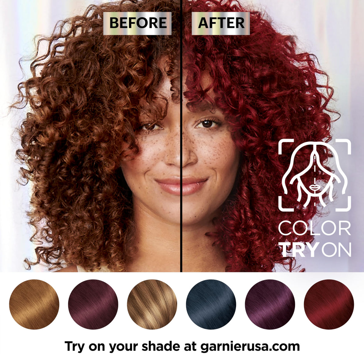 Garnier Nutrisse application in gloved hands showing even coverage and user control