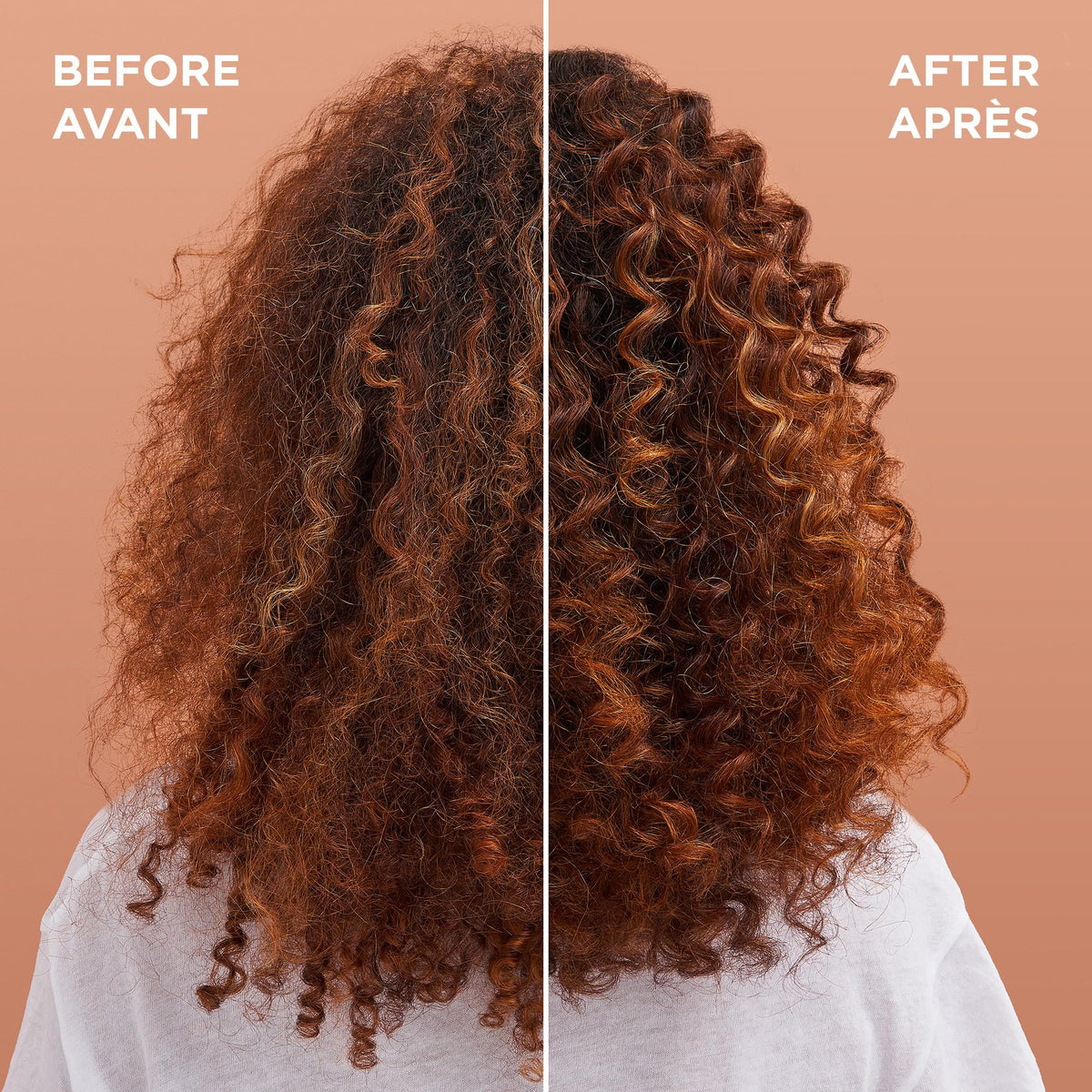 Garnier Whole Blends oil being distributed through damp hair for easier styling