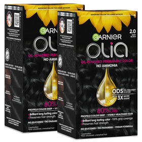 Garnier Olia front packaging showing benefits and shade for easy selection