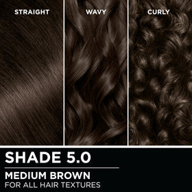Garnier Olia before and after hair transformation showing improved shine