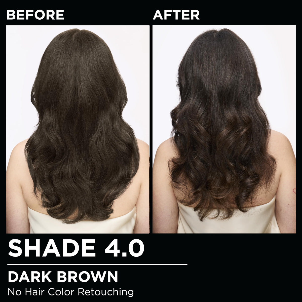garnier olia before and after hair transformation showing shine