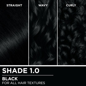 Garnier Olia result comparison showing increased shine and smoothness