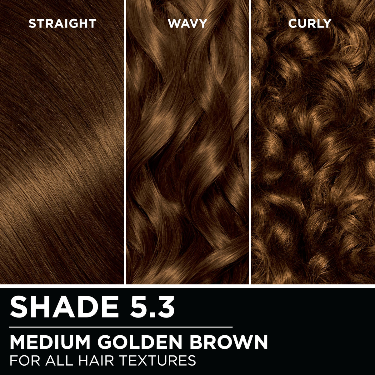 Garnier Olia hair texture close-up exhibiting smoother, shinier finish