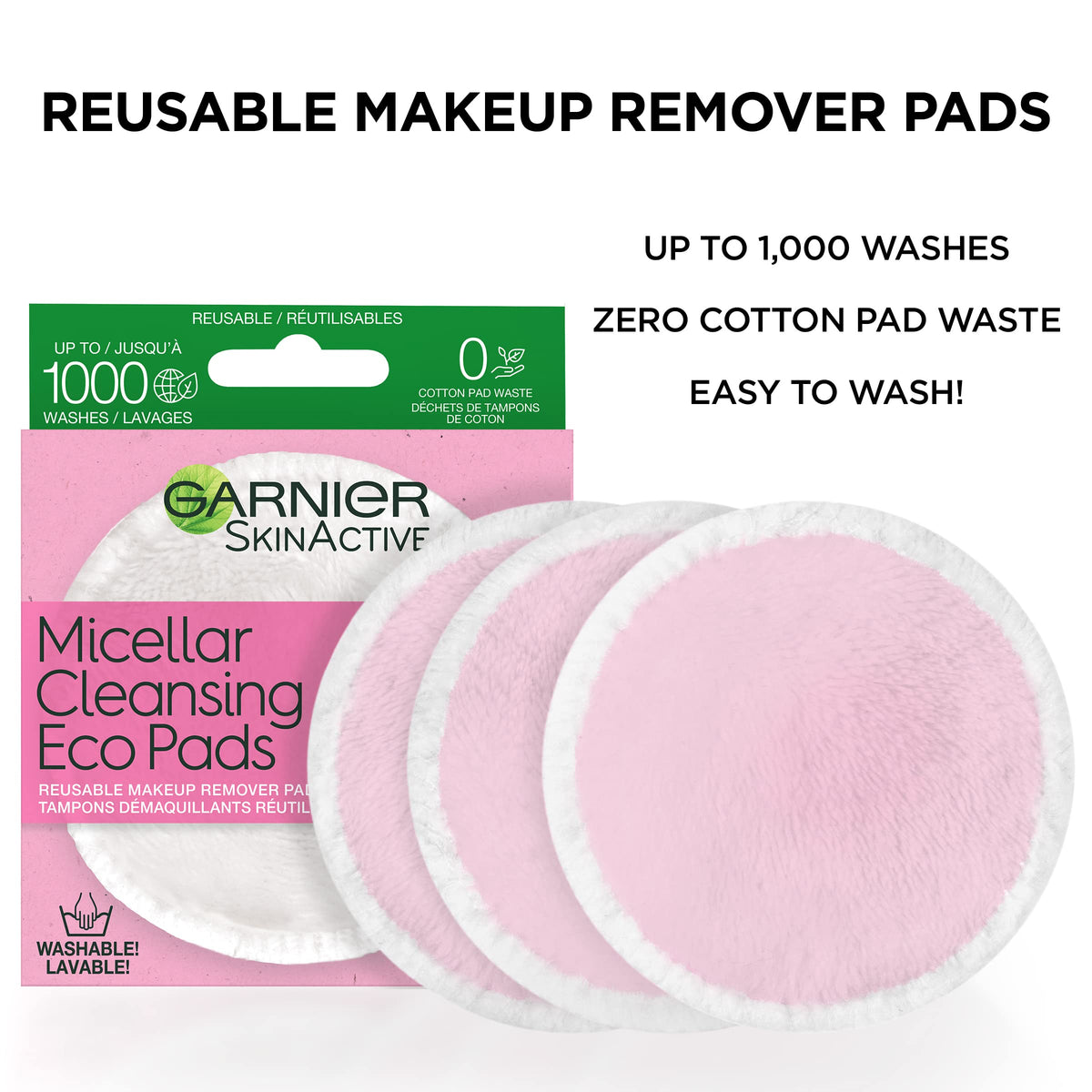 Garnier pad close-up microfiber texture that lifts makeup gently
