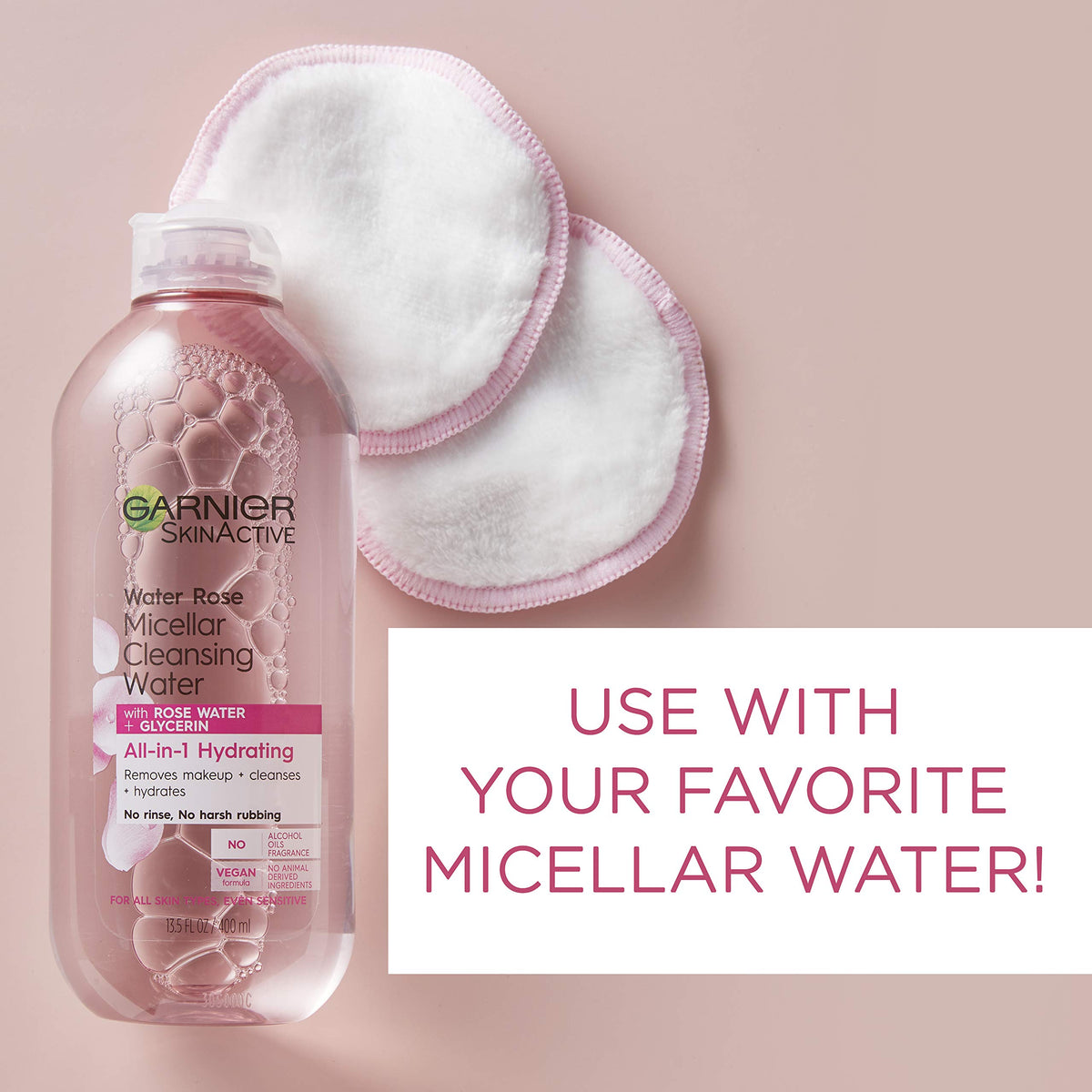 Garnier pad removing waterproof mascara with less rubbing benefit
