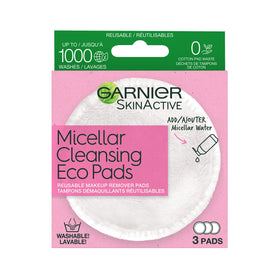 Garnier pad soaked with micellar water for efficient makeup removal