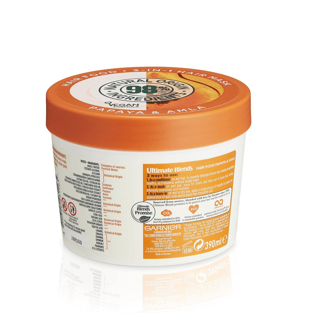 Garnier applied in shower as rinse-out mask for deep nourishment benefit