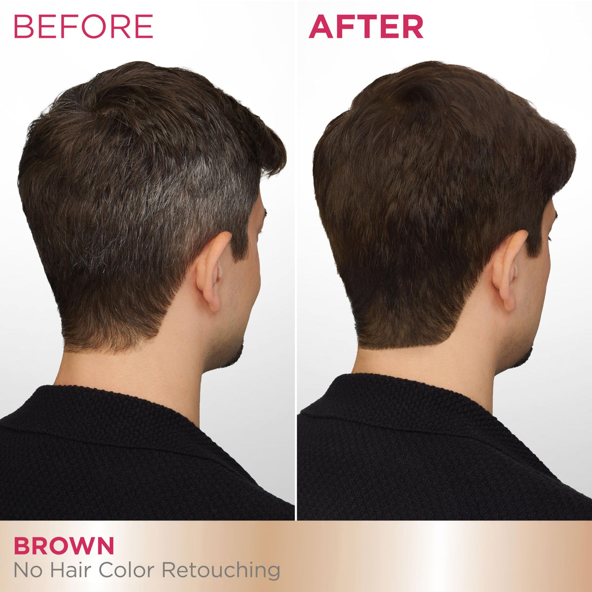 Garnier before and after roots comparison showing blended results