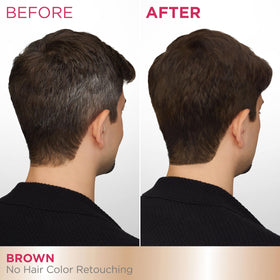 Garnier before and after roots comparison showing blended results