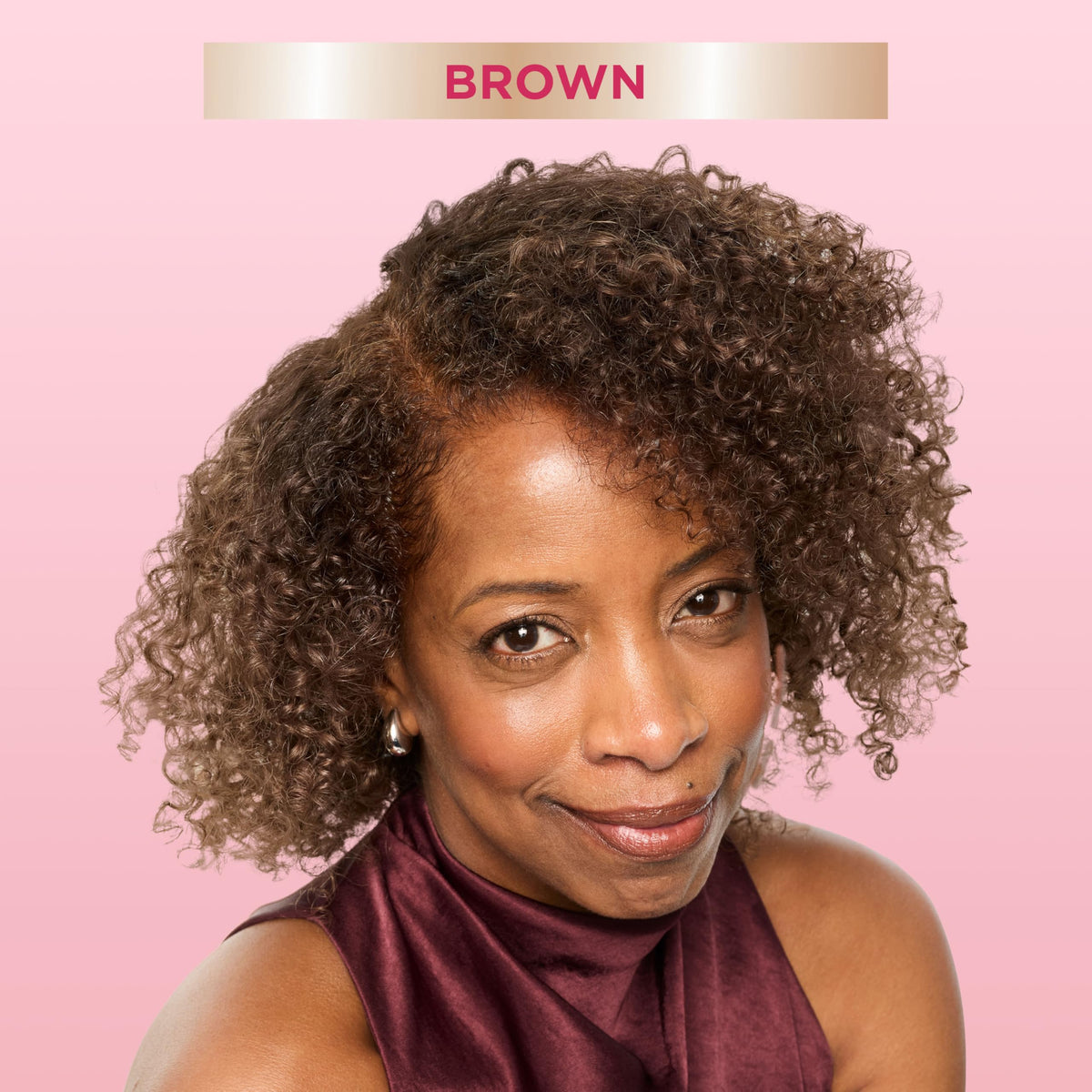 Garnier shade 5.0 hair swatch demonstrating natural medium brown match