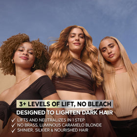 Garnier scale comparison with 14‑inch hair indicating two‑box coverage recommendation