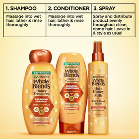 Garnier bottle next to hand to show actual product size and scale