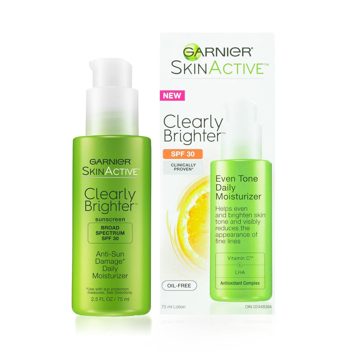 Garnier front packaging showing SPF 30 and brightening benefits for daily protection