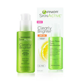 Garnier front packaging showing SPF 30 and brightening benefits for daily protection