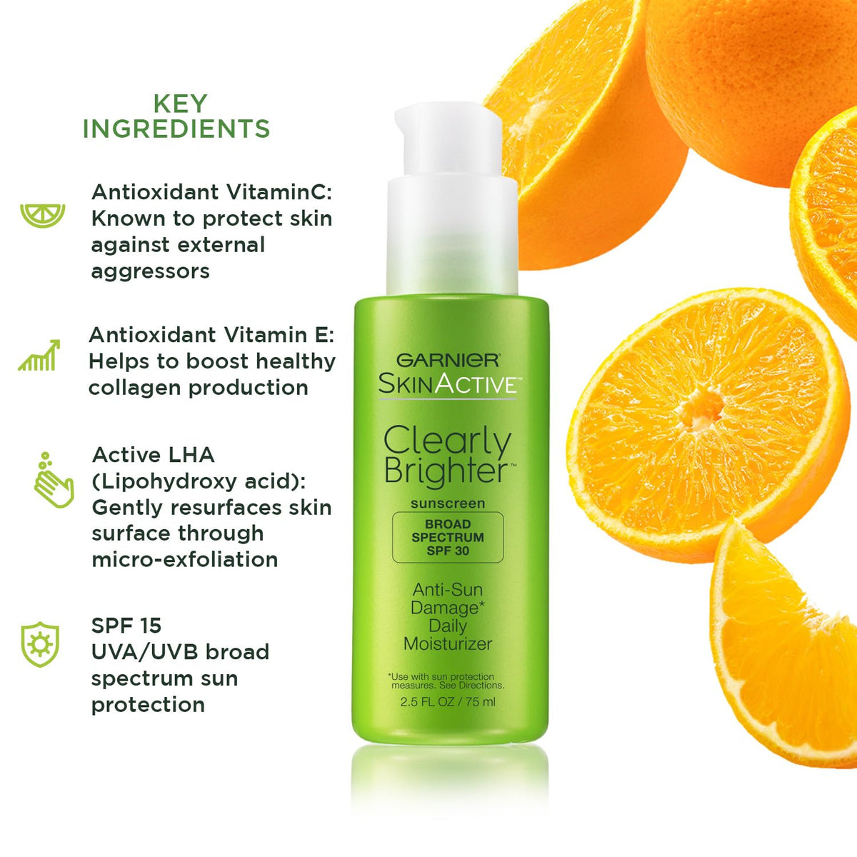 Garnier texture close-up of creamy lotion with quick-absorbing, non-greasy finish