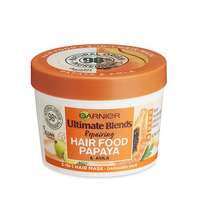 Garnier jar front view showing product and 390ml size benefit