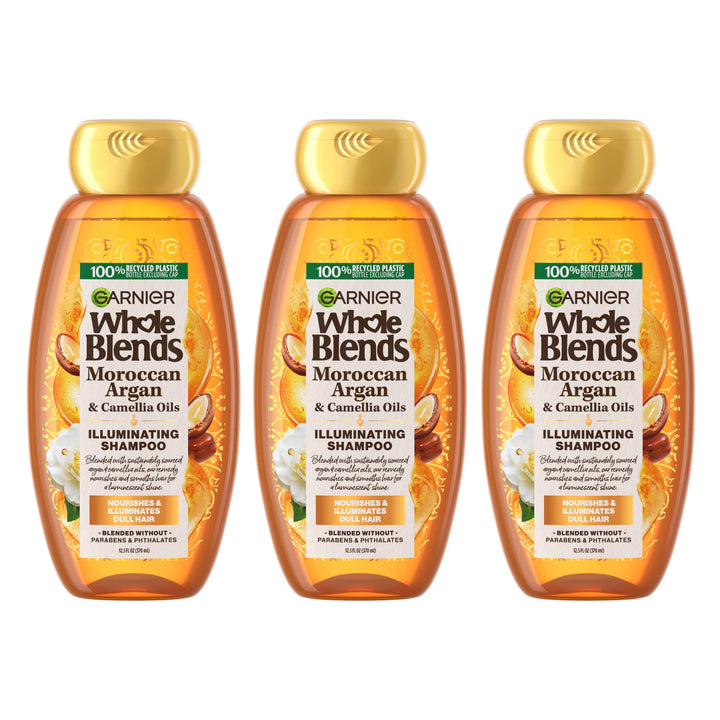 Garnier bottle front view showing label and nourishing shine benefit