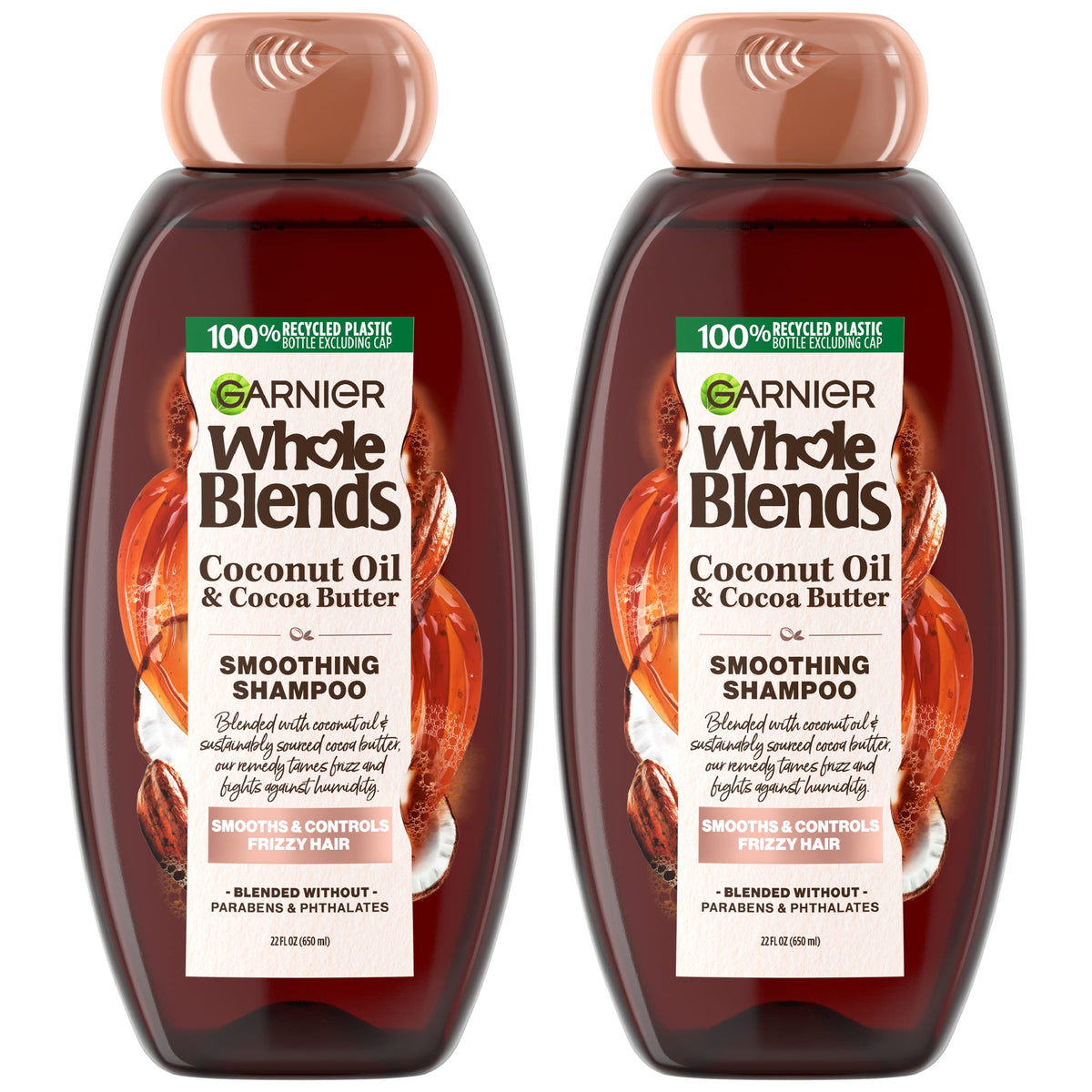 Garnier Whole Blends front packaging showing label and 2-count for easy selection and benefits