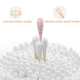Garrelett close-up of soft cotton tip texture for precise makeup correction