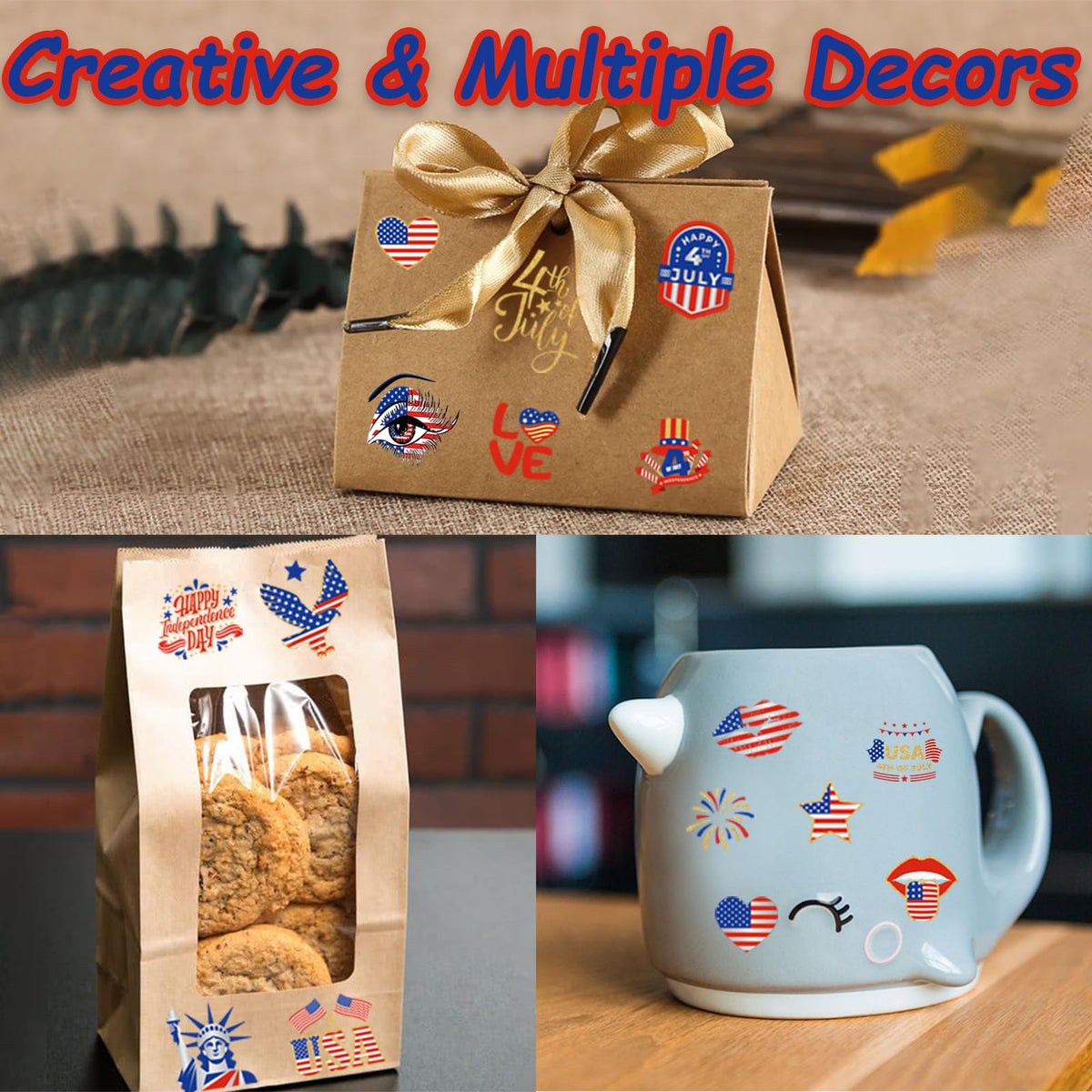 Garsellen tattoos decorating a party cup, adds patriotic flair to crafts
