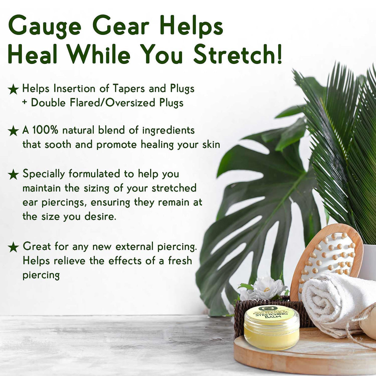 Gauge Gear jar held in hand to show 10 ml travel size and convenience