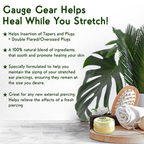 Gauge Gear jar held in hand to show 10 ml travel size and convenience