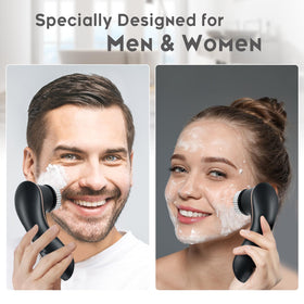 Gaurins four interchangeable brush heads laid out, versatile cleansing options for skin