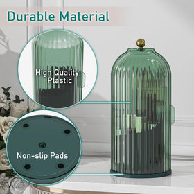 GAXmi on bathroom counter displaying tidy, moisture-protected storage