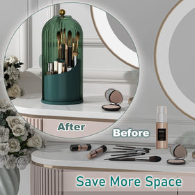 GAXmi filled with makeup brushes showing upright protection and easy reach