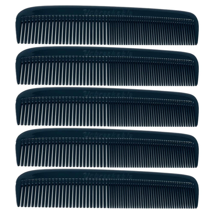 G.B.S front view of five-pack pocket combs showing compact benefit