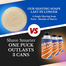 G.B.S soap beside a coin for scale showing compact 3oz size and packable benefit