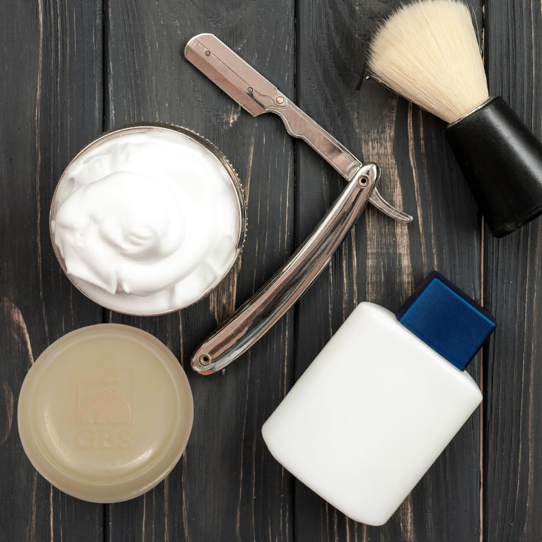 G.B.S soap tucked inside a dopp kit showing travel convenience and grooming-ready portability