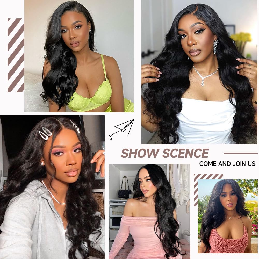 GBUN body wave texture close-up showing soft bounce and styling versatility benefit